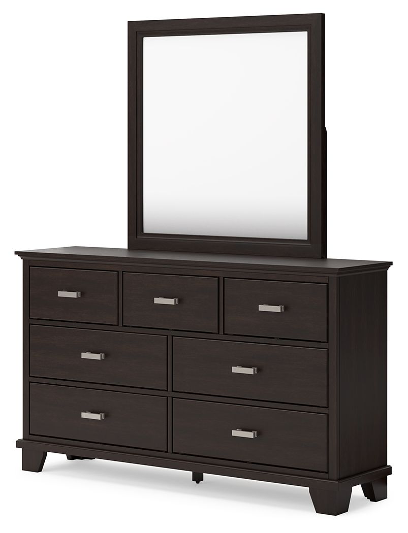 Covetown - Dresser And Mirror - Dark Brown