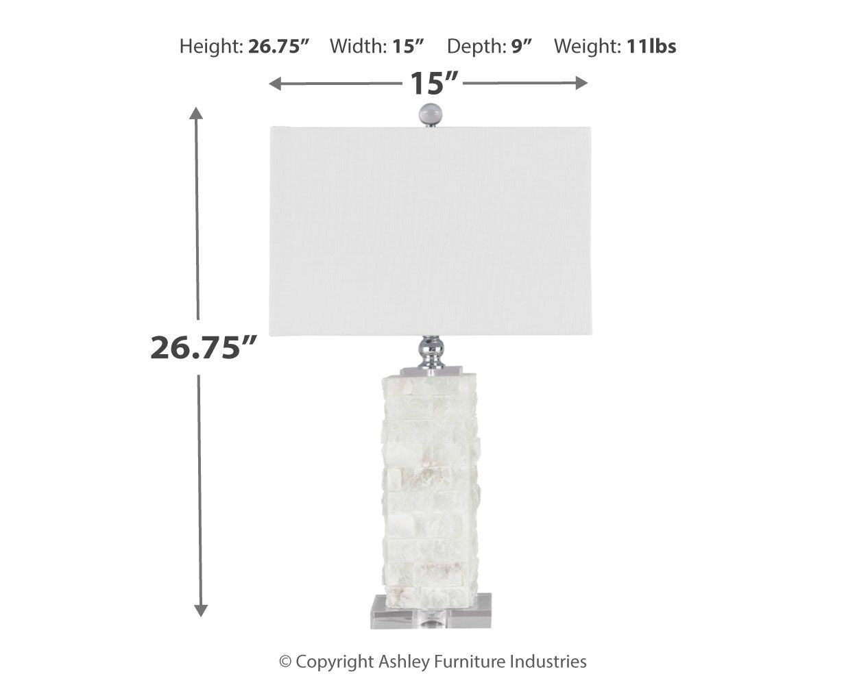 Malise - Alabaster Table Lamp - White