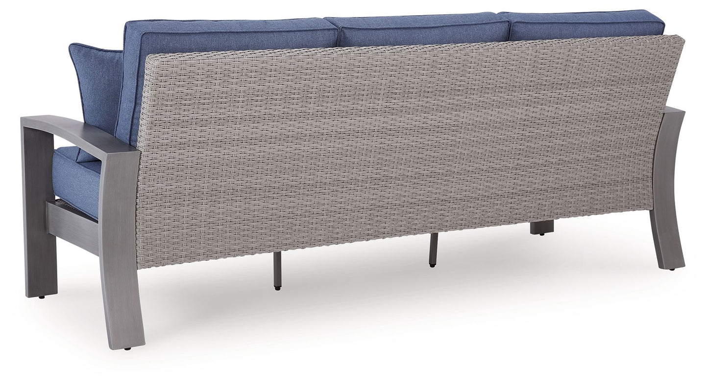 Half Moon Beach - Sofa With Cushion - Blue / Gray