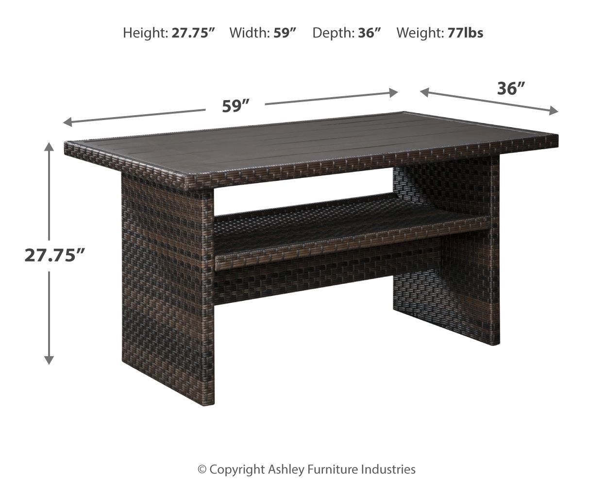 Easy Isle - RECT Multi-Use Table - Dark Brown / Beige