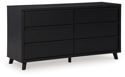 Danziar - Six Drawer Dresser - Black