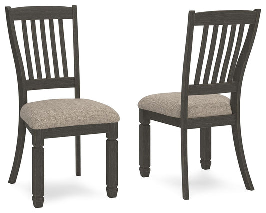 Tyler Creek - Dining UPH Side Chair (Set of 2) - Slatback - Black / Grayish Brown