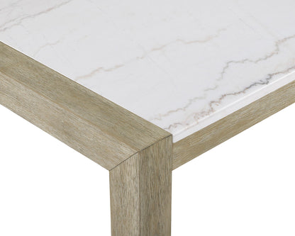 Hazel - Genuine Marble Dining Table - Wired White