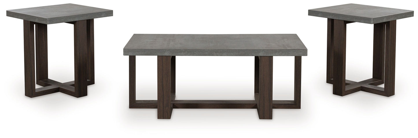Dynnford - Occasional Table Set (Set of 3) - Gray / Brown