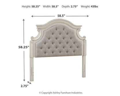 Realyn - Full UPH Panel Headboard - Chipped White