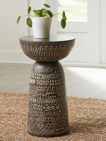Hadcher - Accent Table - Cream / Brown