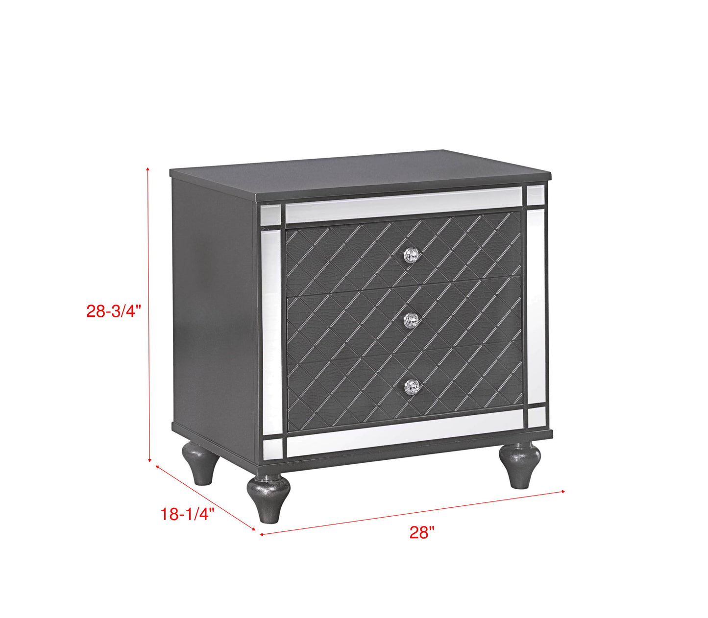 Refino - Nightstand - Dark Gunmetal