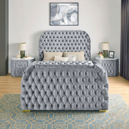 Natalia - Upholstered Bed With Decking Board Set