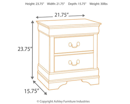 Alisdair - Two Drawer Night Stand - Reddish Brown