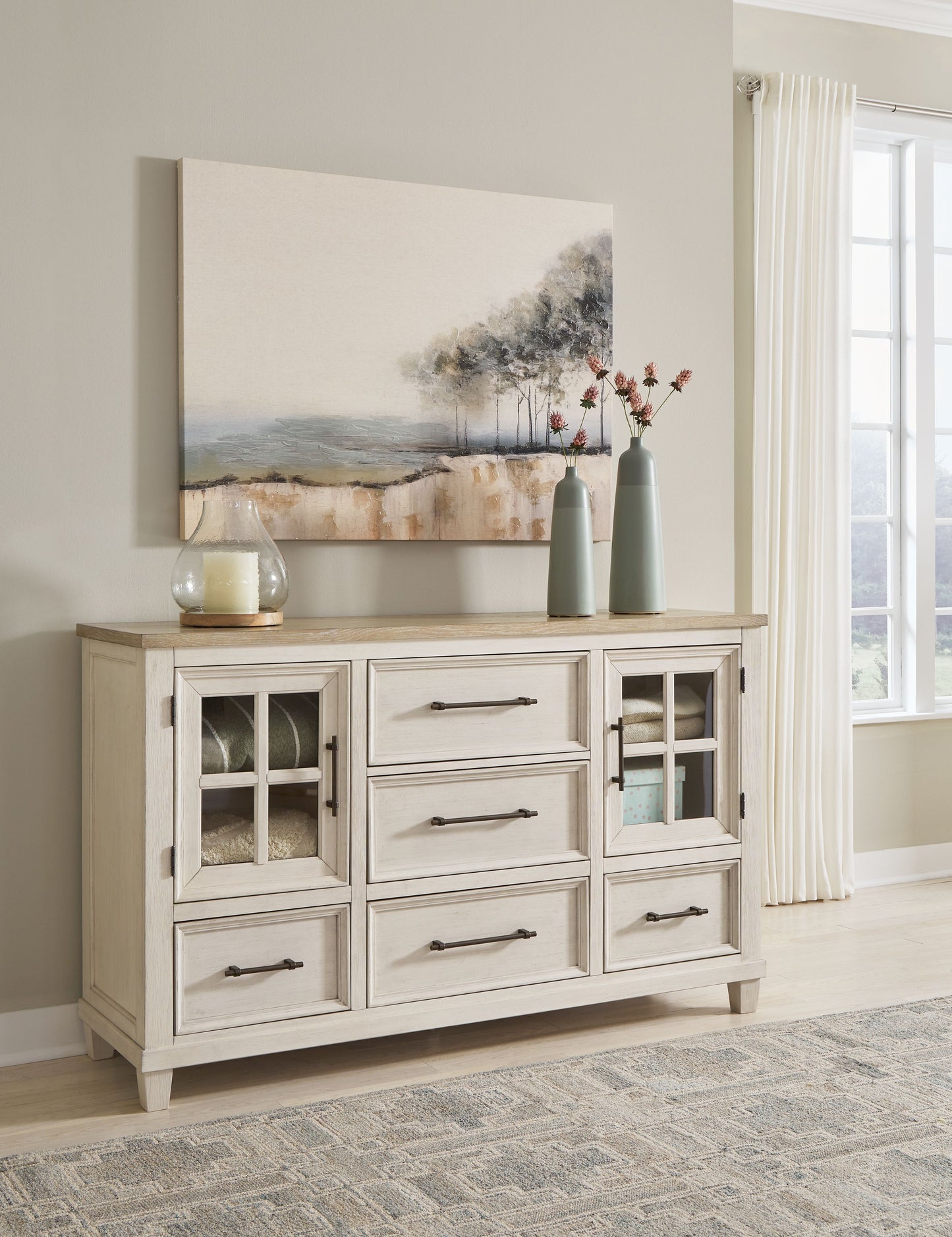 Shaybrock - Dresser - Antique White / Brown