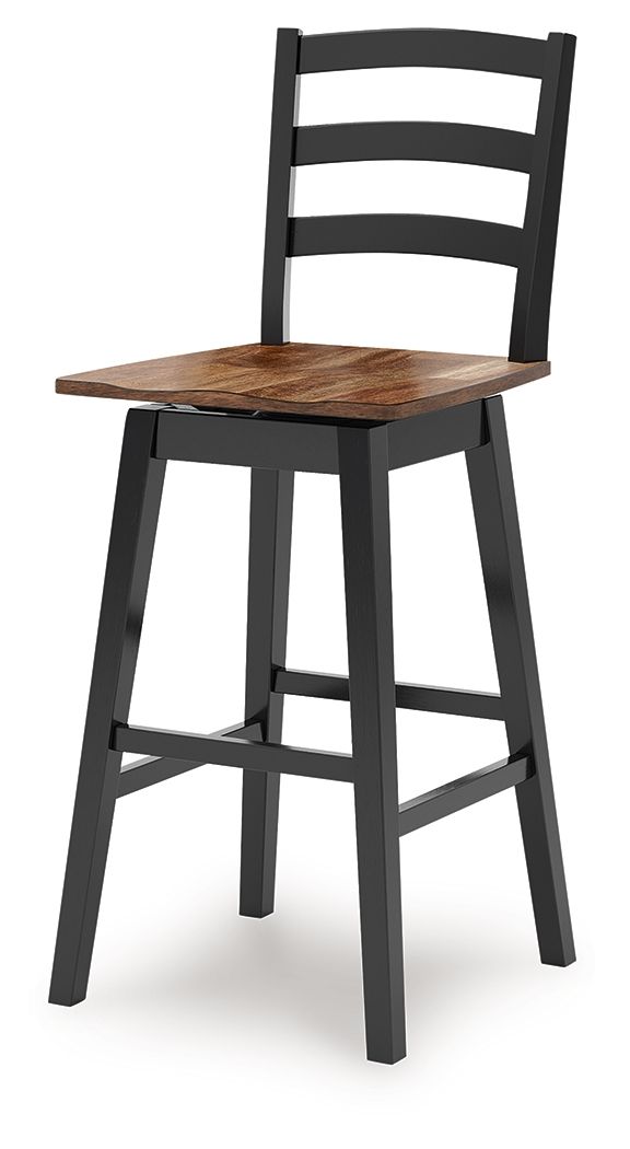 Wildenauer - Tall Swivel Barstool (Set of 2) - Brown / Black