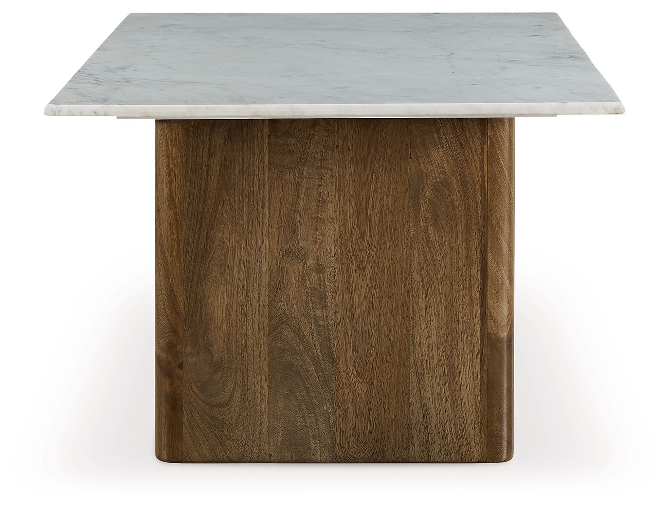 Isanti - Rectangular Cocktail Table - Light Brown / White