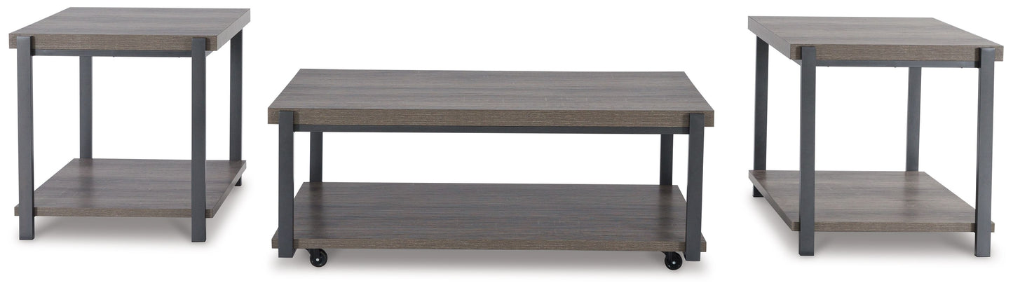 Wilmaden - Occasional Table Set (Set of 3) - Gray / Black