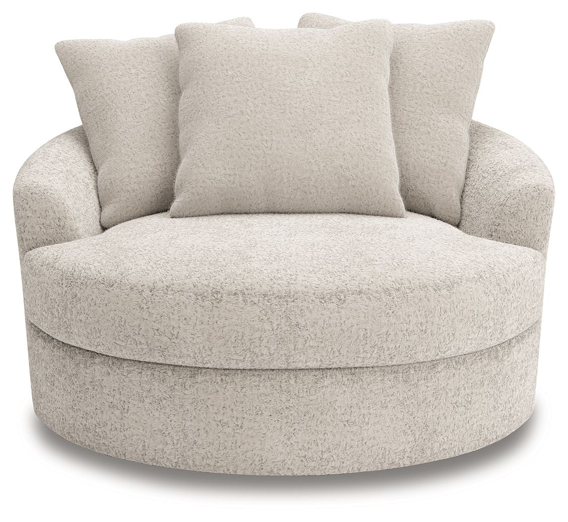 Cuddle Plush - Oversized Swivel Accent Chair - Arctic