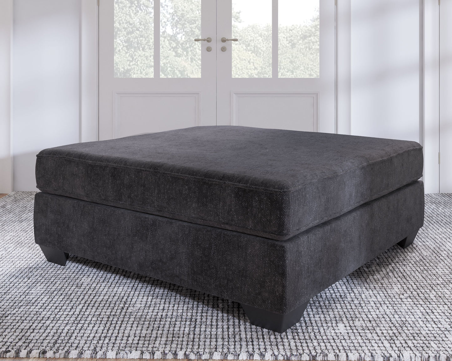 Lavernett - Oversized Accent Ottoman - Charcoal