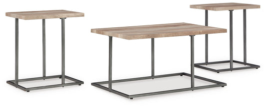 Albreane - Occasional Table Set (Set of 3) - Grayish Brown / Black