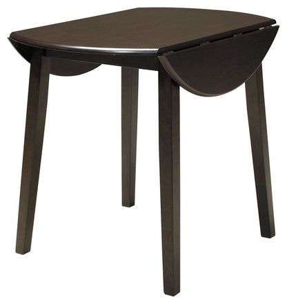 Hammis - Round DRM Drop Leaf Table - Dark Brown
