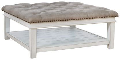 Kanwyn - Uph Ottoman Cocktail Table - Whitewash