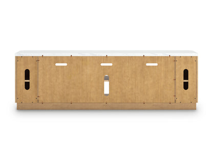 Camdill - XL TV Stand With Fireplace Option - Light Brown