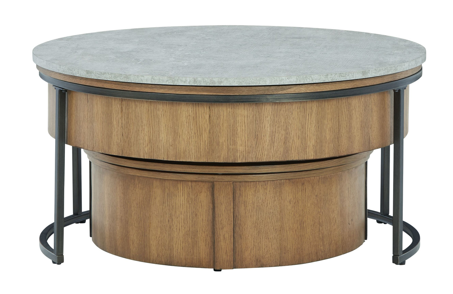 Fridley - Nesting Cocktail Tables (Set of 2) - Gray / Brown / Black