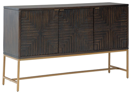Elinmore - Accent Cabinet - Brown / Gold Finish