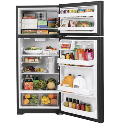 GE 17.5 Cubic Foot Top Mount Refrigerator - Black