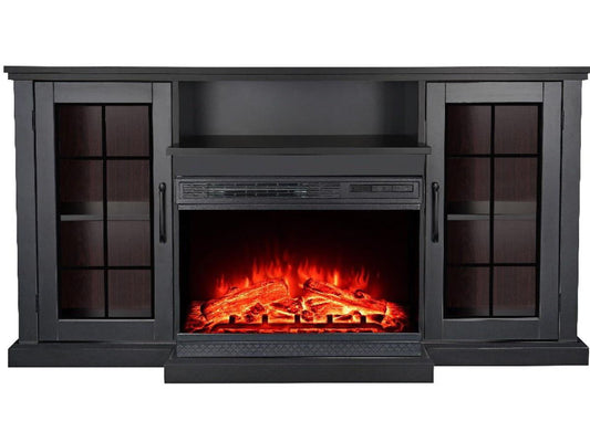 Vitara 59" TV Stand With Fireplace - Black